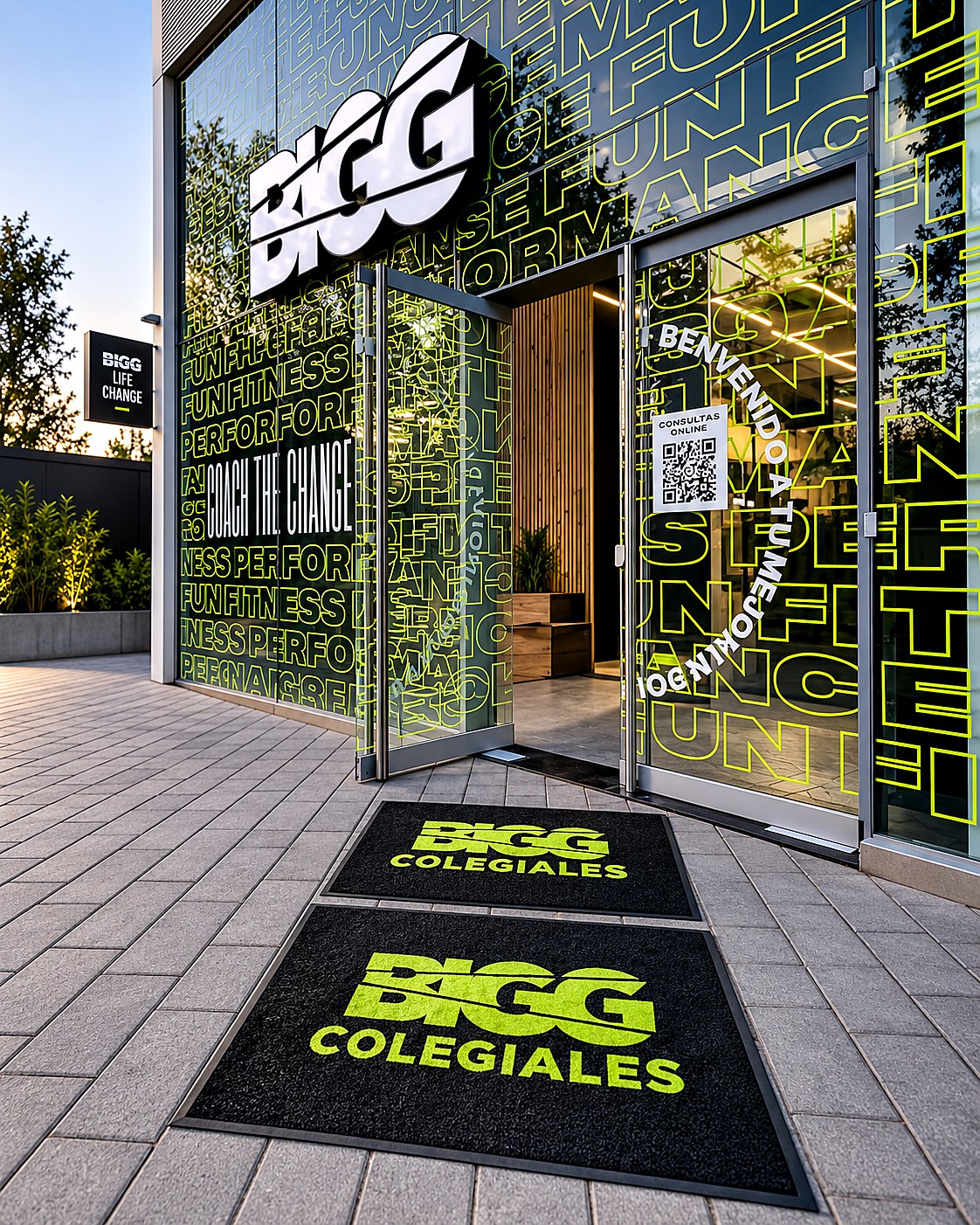 Alfombras personalizadas AVRA en acceso comercial BIGG
